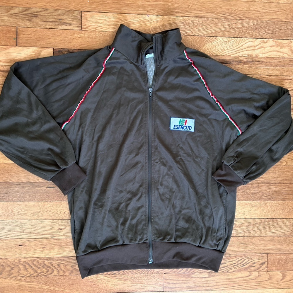 Vintage Esercito‎ Dark Olive Green / Brown Track Jacket - Size M